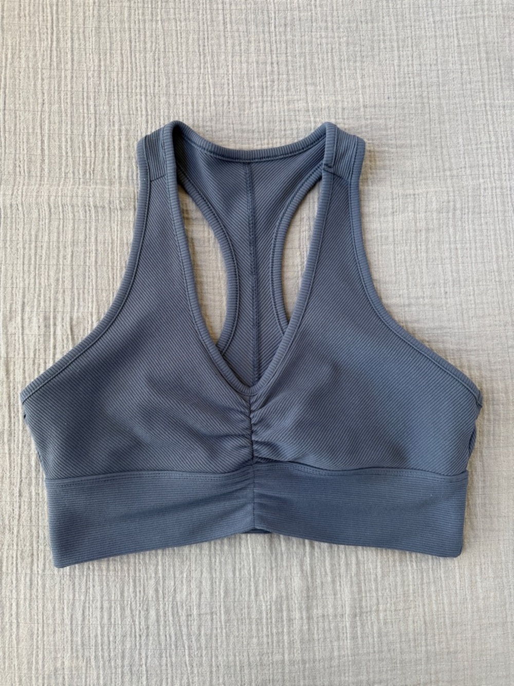 Racerback Ribbed Sports Bra - Slate Blue Zella M